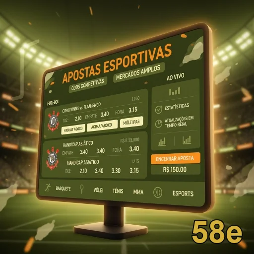 Jogadores interagindo com as apostas esportivas no 58e.