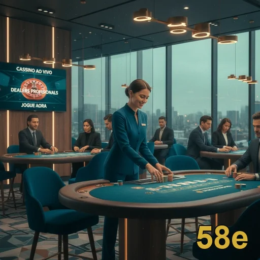 Imagem do cassino online 58e, destacando dealers profissionais.