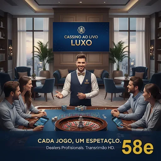 Tela do aplicativo 58e mostrando cassino ao vivo com dealers.