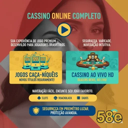 Jogadora sorridente com elementos de cassino online da 58e.