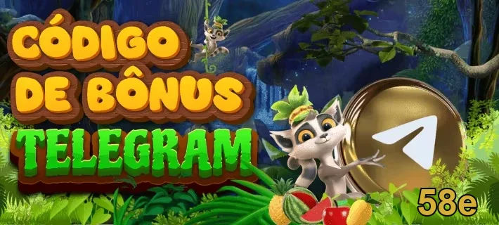 Imagem mostra promoção de bônus da 58e com destaque para Telegram.