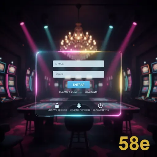 Tela de login do aplicativo 58e com opções de acesso.