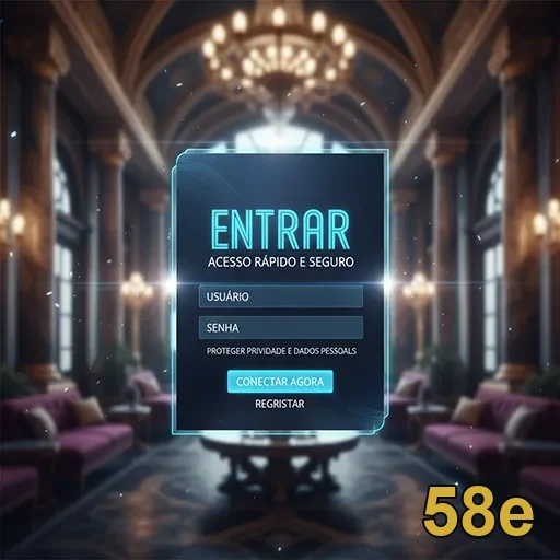 Tela de login da 58e para apostas e jogos seguros.