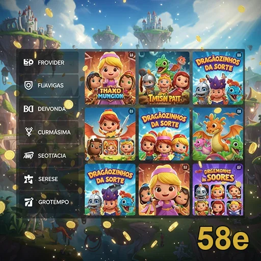 Interface do aplicativo 58e mostrando jogos VIP e opções de saque.