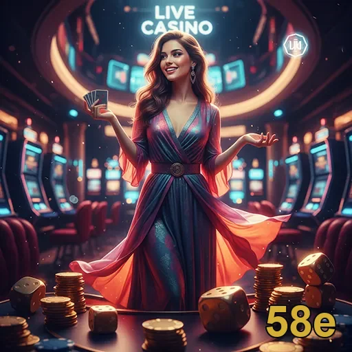 Jogadora apresentando interações em cassino no 58e.