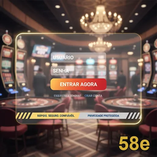 Tela de login do live gaming na 58e, destacando segurança.