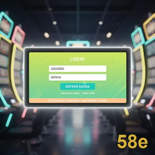 Tela de login da 58e com campos para usuário e senha.