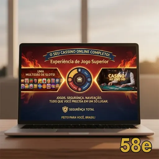 Tela do site 58e destacando serviços VIP e slots.
