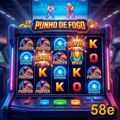 Slot game 'Punho de Fogo' na plataforma 58e.