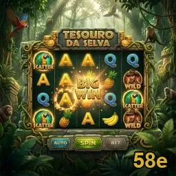 Interface do jogo 'Tesouro da Selva' na 58e.