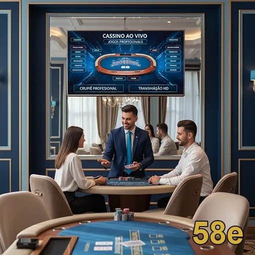 Jogadores interagem em cassino ao vivo na plataforma 58e.