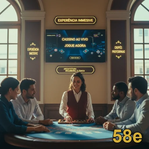 Jogadores interagem em mesa de cassino ao vivo na 58e.